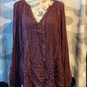 Rock and Republic maroon long sleeve shirt